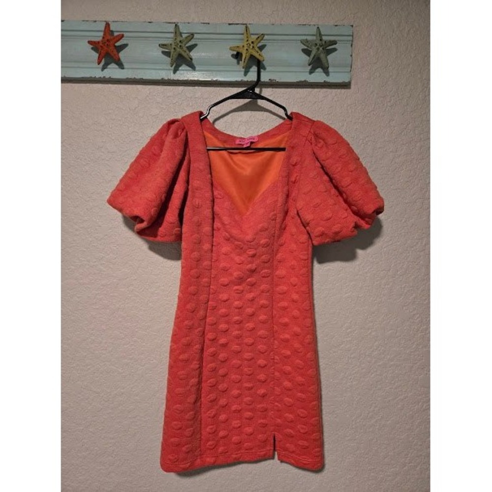 Betsey Johnson Coral Polka Dot Dress